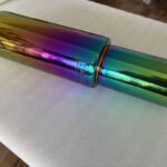 HKS Universal Rainbow-Tinted Round Muffler (Straight-Through Design)