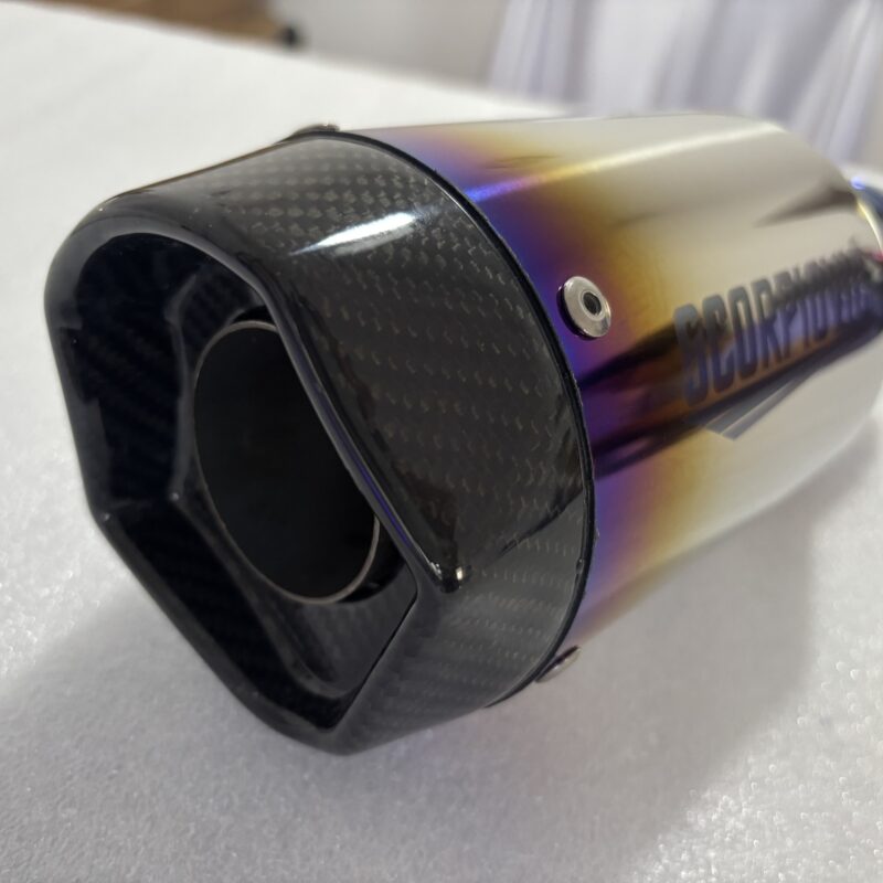 SRL Half Blue Carbon Motorcycle Exhaust – Ref #5