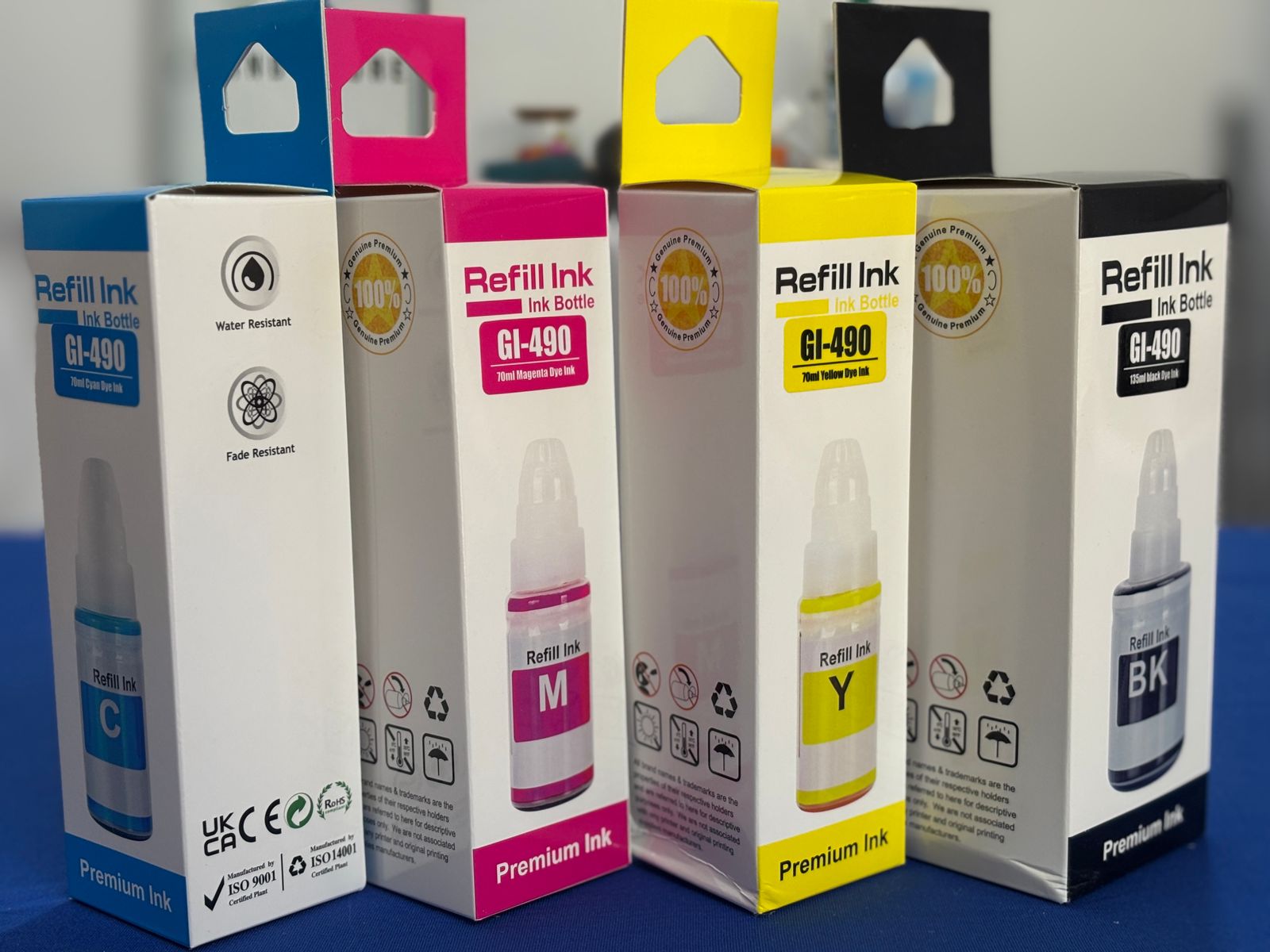 Set Inchiostro LCL GI-490 GI-590 CMY 70ml Per Canon PIXMA G-Series – Colore A Tintura