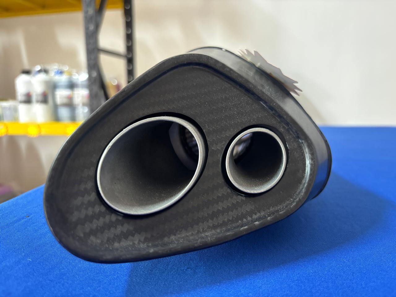 R11 Double Hole Carbon Fiber Motorcycle Exhaust Pipe - Ref #6 - Image 3