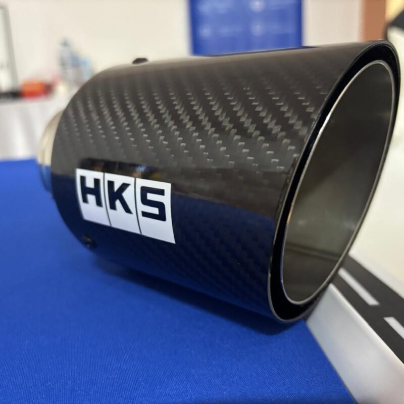 HKS Universal Exhaust Tip – Black Carbon & Steel