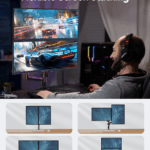 Dual Monitor Arm Stand – Metal Gas-Spring Mount